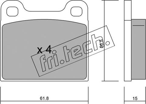 Fri.Tech. 003.0 - Тормозные колодки, дисковые, комплект autospares.lv