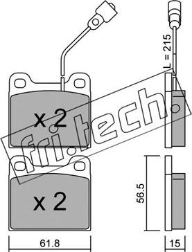 Fri.Tech. 003.2 - Тормозные колодки, дисковые, комплект autospares.lv