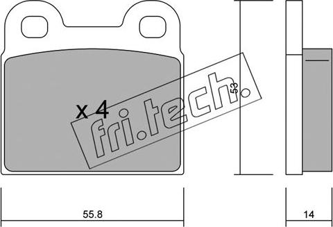 Fri.Tech. 002.0 - Тормозные колодки, дисковые, комплект autospares.lv