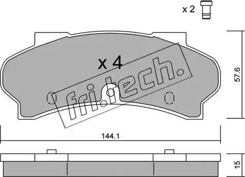 Fri.Tech. 019.0 - Тормозные колодки, дисковые, комплект autospares.lv