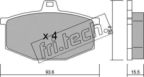 Fri.Tech. 014.0 - Тормозные колодки, дисковые, комплект autospares.lv