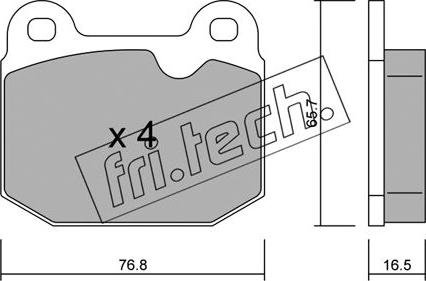 Fri.Tech. 015.1 - Тормозные колодки, дисковые, комплект autospares.lv