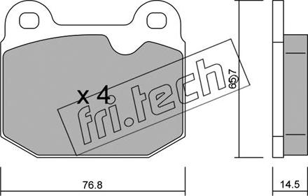 Fri.Tech. 015.3 - Тормозные колодки, дисковые, комплект autospares.lv