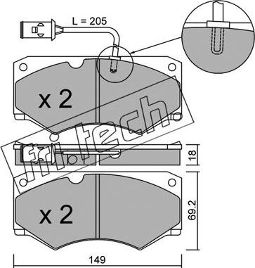 Fri.Tech. 016.3 - Тормозные колодки, дисковые, комплект autospares.lv