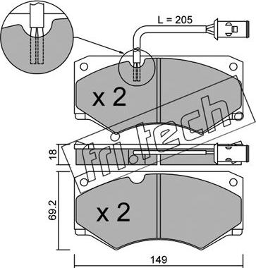 Fri.Tech. 016.2 - Тормозные колодки, дисковые, комплект autospares.lv