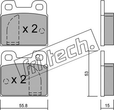 Fri.Tech. 010.0 - Тормозные колодки, дисковые, комплект autospares.lv