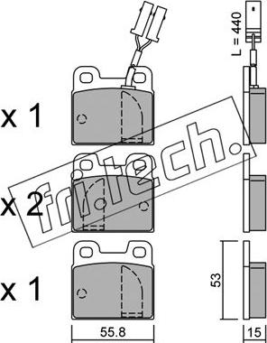 Fri.Tech. 010.1 - Тормозные колодки, дисковые, комплект autospares.lv