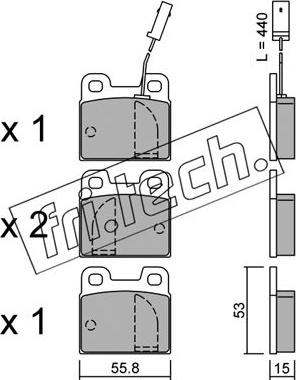 Fri.Tech. 010.2 - Тормозные колодки, дисковые, комплект autospares.lv