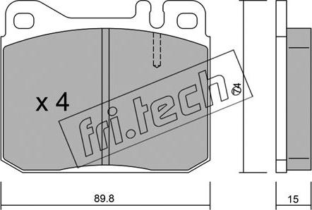 Fri.Tech. 013.0 - Тормозные колодки, дисковые, комплект autospares.lv