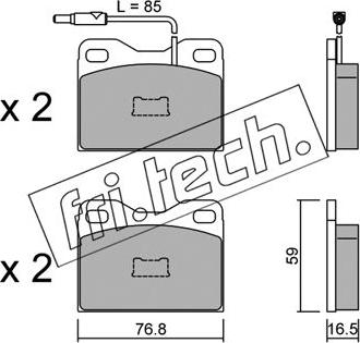 Fri.Tech. 017.5 - Тормозные колодки, дисковые, комплект autospares.lv