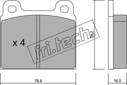 Fri.Tech. 080.0 - Тормозные колодки, дисковые, комплект autospares.lv