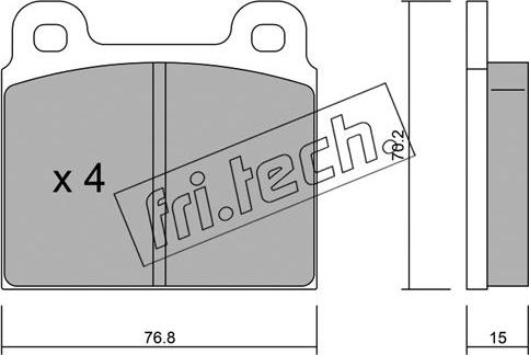 Fri.Tech. 080.1 - Тормозные колодки, дисковые, комплект autospares.lv