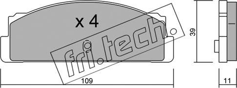 Fri.Tech. 088.0 - Тормозные колодки, дисковые, комплект autospares.lv