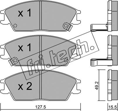 Fri.Tech. 083.1 - Тормозные колодки, дисковые, комплект autospares.lv