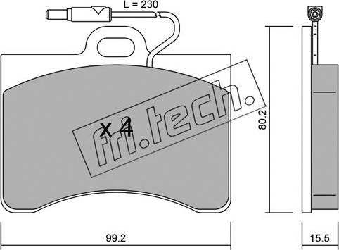 Fri.Tech. 087.0 - Тормозные колодки, дисковые, комплект autospares.lv