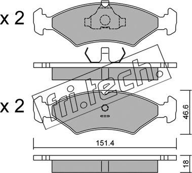 Fri.Tech. 031.0 - Тормозные колодки, дисковые, комплект autospares.lv