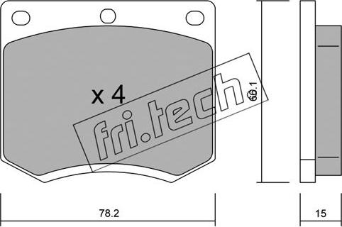 Fri.Tech. 025.0 - Тормозные колодки, дисковые, комплект autospares.lv