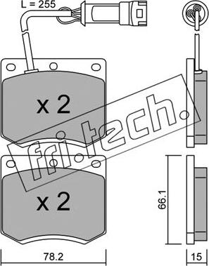 Fri.Tech. 025.1 - Тормозные колодки, дисковые, комплект autospares.lv