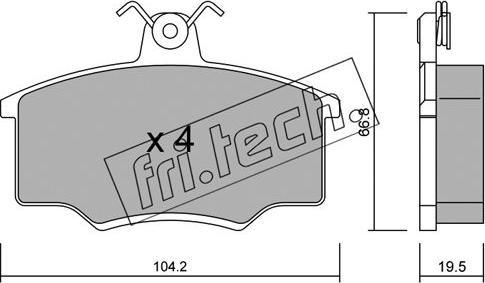 Fri.Tech. 026.0 - Тормозные колодки, дисковые, комплект autospares.lv