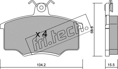 Fri.Tech. 026.1 - Тормозные колодки, дисковые, комплект autospares.lv