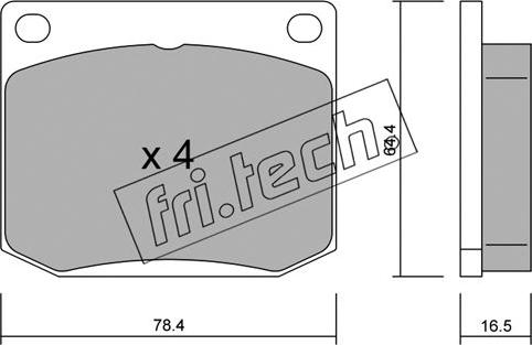 Fri.Tech. 020.0 - Тормозные колодки, дисковые, комплект autospares.lv