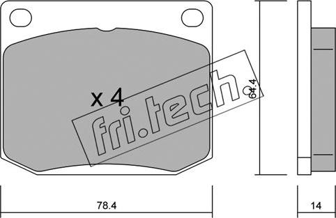 Fri.Tech. 020.1 - Тормозные колодки, дисковые, комплект autospares.lv