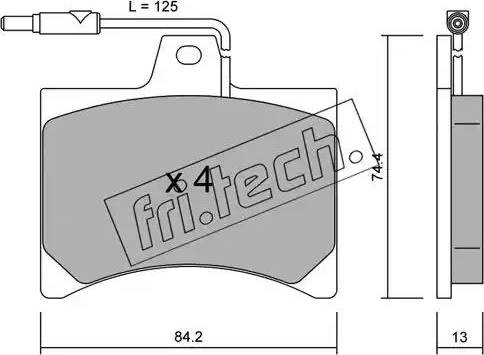 Fri.Tech. 027.0 - Тормозные колодки, дисковые, комплект autospares.lv