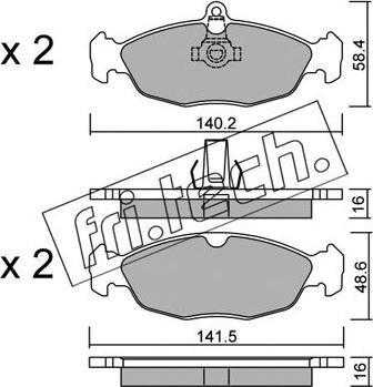 Fri.Tech. 079.1 - Тормозные колодки, дисковые, комплект autospares.lv