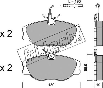 Fri.Tech. 074.4 - Тормозные колодки, дисковые, комплект autospares.lv