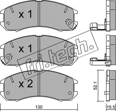 Fri.Tech. 070.0 - Тормозные колодки, дисковые, комплект autospares.lv