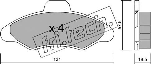 Fri.Tech. 073.0 - Тормозные колодки, дисковые, комплект autospares.lv