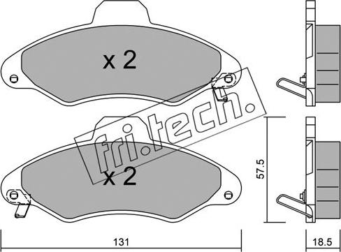 Fri.Tech. 073.1 - Тормозные колодки, дисковые, комплект autospares.lv