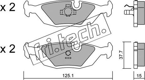 Fri.Tech. 072.0 - Тормозные колодки, дисковые, комплект autospares.lv