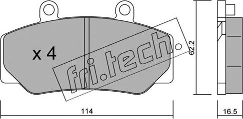 Fri.Tech. 077.0 - Тормозные колодки, дисковые, комплект autospares.lv