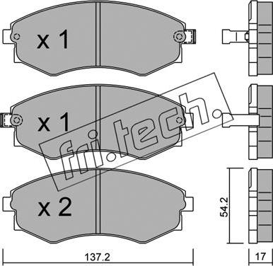 Fri.Tech. 195.0 - Тормозные колодки, дисковые, комплект autospares.lv