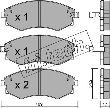 Fri.Tech. 195.1 - Тормозные колодки, дисковые, комплект autospares.lv