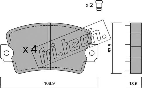 Fri.Tech. 193.0 - Тормозные колодки, дисковые, комплект autospares.lv