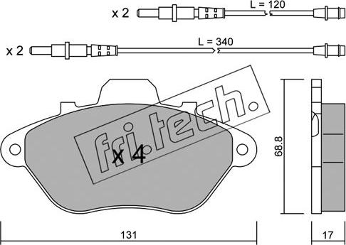 Fri.Tech. 192.0 - Тормозные колодки, дисковые, комплект autospares.lv