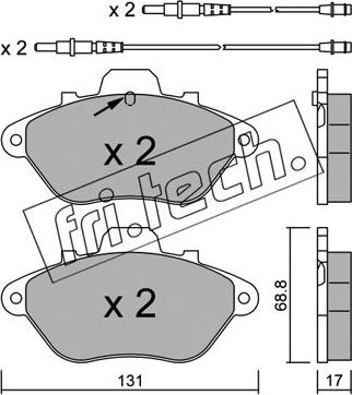 Fri.Tech. 192.1 - Тормозные колодки, дисковые, комплект autospares.lv