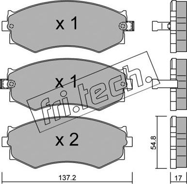 Fri.Tech. 197.1 - Тормозные колодки, дисковые, комплект autospares.lv