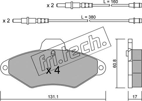 Fri.Tech. 146.0 - Тормозные колодки, дисковые, комплект autospares.lv