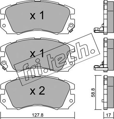 Fri.Tech. 142.0 - Тормозные колодки, дисковые, комплект autospares.lv