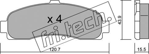 Fri.Tech. 147.0 - Тормозные колодки, дисковые, комплект autospares.lv