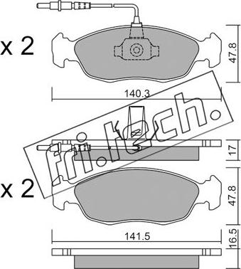 Fri.Tech. 159.0 - Тормозные колодки, дисковые, комплект autospares.lv