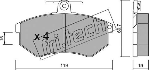 Fri.Tech. 151.0 - Тормозные колодки, дисковые, комплект autospares.lv