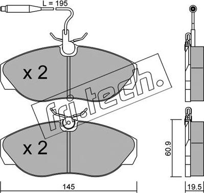 Fri.Tech. 157.0 - Тормозные колодки, дисковые, комплект autospares.lv