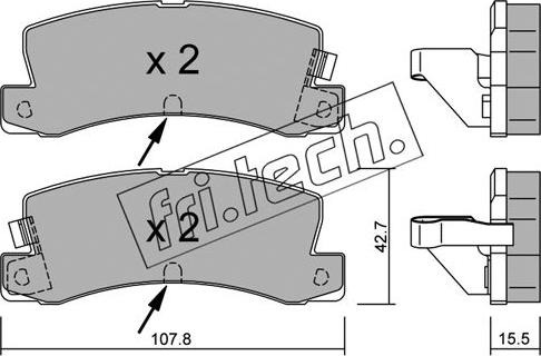 Fri.Tech. 164.2 - Тормозные колодки, дисковые, комплект autospares.lv