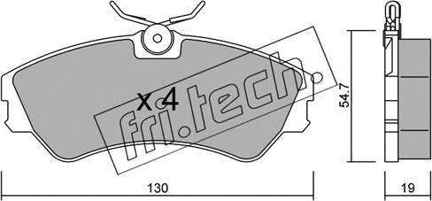 Fri.Tech. 165.0 - Тормозные колодки, дисковые, комплект autospares.lv