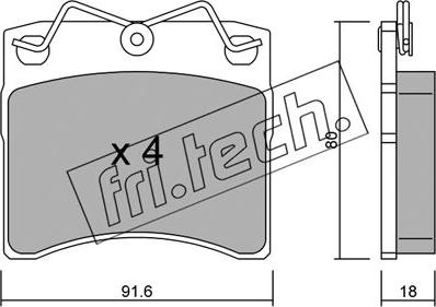 Fri.Tech. 166.0 - Тормозные колодки, дисковые, комплект autospares.lv