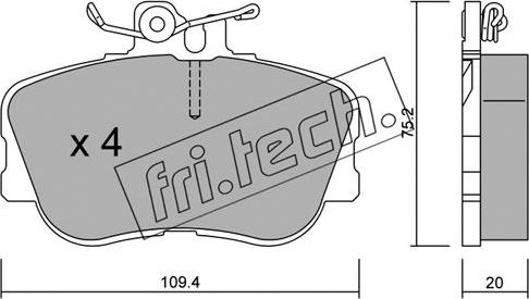 Fri.Tech. 161.0 - Тормозные колодки, дисковые, комплект autospares.lv